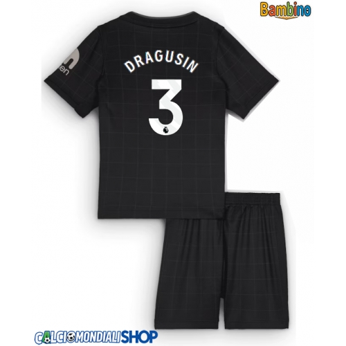 Maglie da calcio Tottenham Hotspur Radu Dragusin #3 Seconda Maglia Bambino 2025-26 Manica Corta + Pantaloni corti)